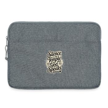 Silence – Dieu parle Design - Sacoche pour ordinateur portable 15 pouces - gris chiné - Devant