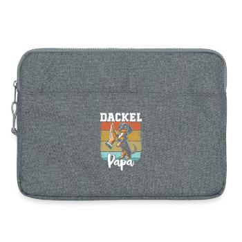 Teckel Papa Chien Motif Drôle Fête des Pères Teckel - Sacoche pour ordinateur portable 15 pouces - gris chiné - Devant
