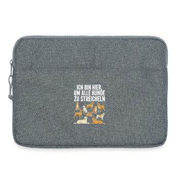 Humorvolles Hundemotiv mit Text - Laptoptasche 15" - Grau meliert - Vorne