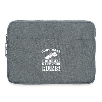 Coureur de marathon Ne cherchez pas d'excuses Cadeau de course - Sacoche pour ordinateur portable 15 pouces - gris chiné - Devant