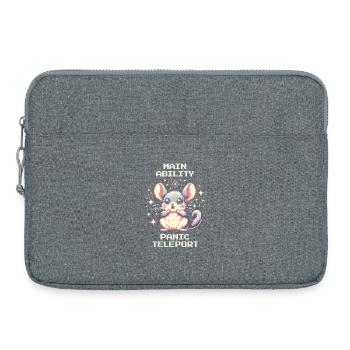 Capacité principale : Téléportation panique | Chinchilla - Sacoche pour ordinateur portable 15 pouces - gris chiné - Devant