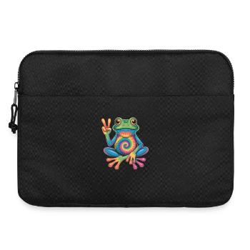 Frosch Hippie Tie-Dye Friedenszeichen - Laptoptasche 15" - Schwarz - Vorne