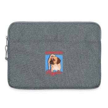 Cadeau pour propriétaire de chien Puggle Dogs - Sacoche pour ordinateur portable 15 pouces - gris chiné - Devant