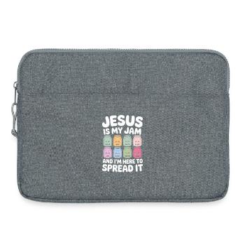 Jesus Is My Jam: Faith, Hope, Peace, - Laptop bag 15" - heather grey - Front