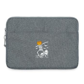 Squelette de danse d'Halloween - Citrouille dabbing - RIP - Sacoche pour ordinateur portable 15 pouces - gris chiné - Devant