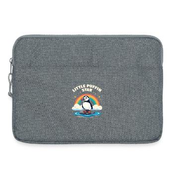 Kleiner Puffin Star – Papageitaucher Regenbogen - Laptoptasche 15" - Grau meliert - Vorne