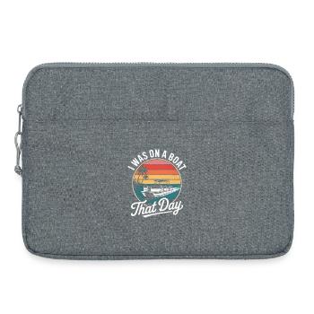 I Was On A Boat That Day Pontoon Boat Retro Funny - Laptop bag 15" - heather grey - Front