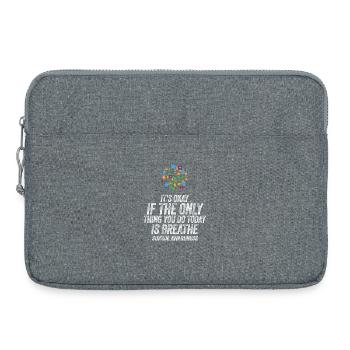Ce n’est pas grave si la seule chose est l’haleine - Sacoche pour ordinateur portable 15 pouces - gris chiné - Devant