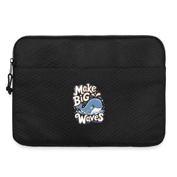 Ocean Conservation: Make Big Waves - Cute Whale - Laptop bag 15" - black - Front