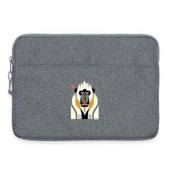 Illustration audacieuse d'un singe mandrill tribal - Sacoche pour ordinateur portable 15 pouces - gris chiné - Devant