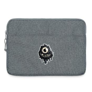 Œil de slime de monstre noir - Sacoche pour ordinateur portable 15 pouces - gris chiné - Devant