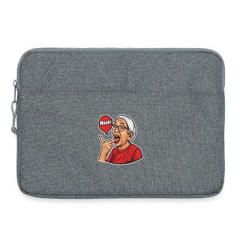 Asian Mom with speech Bubble Design - Laptop bag 15" - heather grey - Front