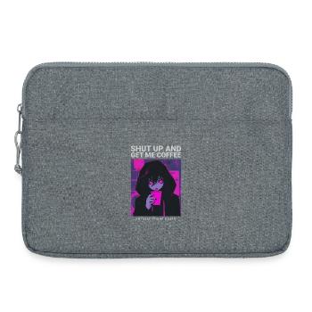 Shut Up And Get Me Coffee Anime Kaffee Phonk Musik - Laptoptasche 15" - Grau meliert - Vorne