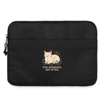 Stay Grounded. Sleep Often. Cat Illustration - Laptop bag 15" - black - Front
