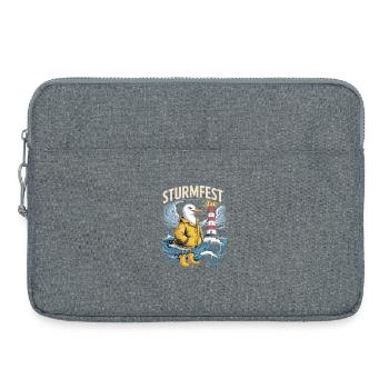Storm Seagull at the Lighthouse Maritime North Sea - Laptop bag 15" - heather grey - Front