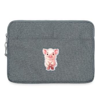Porc Porcelet - Sacoche pour ordinateur portable 15 pouces - gris chiné - Devant