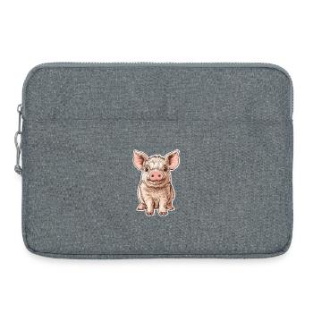 Porc Porcelet - Sacoche pour ordinateur portable 15 pouces - gris chiné - Devant