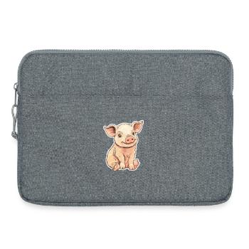Schwein Ferkel - Laptoptasche 15" - Grau meliert - Vorne