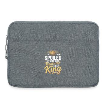 Nicht verwöhnt, meine Frau behandelt wie ein König - Laptoptasche 15" - Grau meliert - Vorne