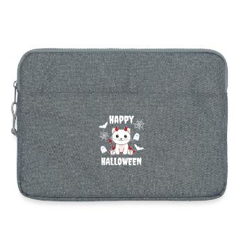 Costume de diable pour chat joyeux Halloween - Sacoche pour ordinateur portable 15 pouces - gris chiné - Devant