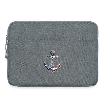  Patriotic Anchor Boat Captain Independence Day - Laptoptasche 15" - Grau meliert - Vorne