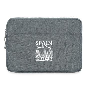 Silhouette de guitare d'une fille voyageant en Espagne - Sacoche pour ordinateur portable 15 pouces - gris chiné - Devant
