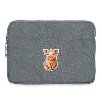 Schwein Ferkel - Laptoptasche 15" - Grau meliert - Vorne