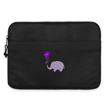 Mignon éléphant fleur magie - Sacoche pour ordinateur portable 15 pouces - noir - Devant