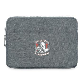 Lion de Juda Streetwear chrétien - Sacoche pour ordinateur portable 15 pouces - gris chiné - Devant