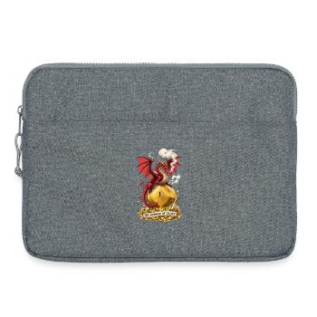 Drache auf W20 – Number of Glory Cartoon - Laptoptasche 15" - Grau meliert - Vorne