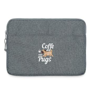 Kaffee und Möpse Tee - Laptoptasche 15" - Grau meliert - Vorne