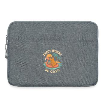 Ne vous inquiétez pas, soyez heureux - Sacoche pour ordinateur portable 15 pouces - gris chiné - Devant