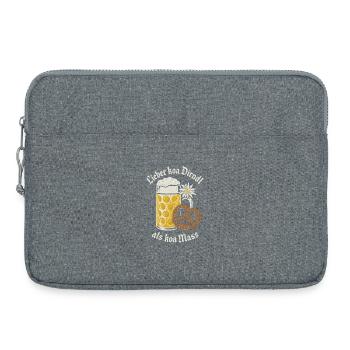 Lieber koa Dirndl als koa Mass - Bier und Gaudí - Sacoche pour ordinateur portable 15 pouces - gris chiné - Devant