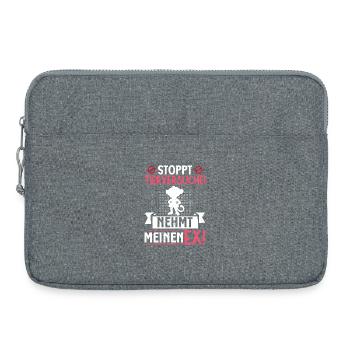 Tierschutz STOPPT TIERVERSUCHE NEHMT MEINEN EX - Laptoptasche 15" - Grau meliert - Vorne
