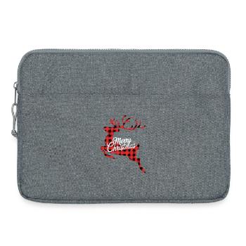 Buffalo Chemise à carreaux renne Joyeux Noël - Sacoche pour ordinateur portable 15 pouces - gris chiné - Devant