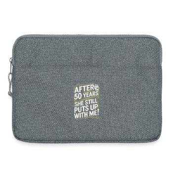Humorous 50th Birthday Celebration Design - Laptop bag 15" - heather grey - Front