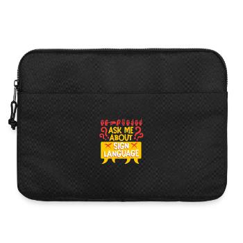 Deaf Deaf Ask Me About Sign Language - Laptop bag 15" - black - Front
