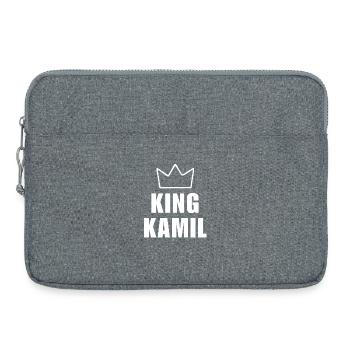Nom Kamil avec lettre K - Chemise King Crown - Sacoche pour ordinateur portable 15 pouces - gris chiné - Devant