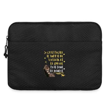 Cheval Humour Il Suffit de s'assoir c'est lui qui  - Sacoche pour ordinateur portable 15 pouces - noir - Devant