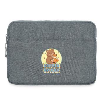 Niedlicher Bär und Fuchs Geschwister Design - Laptoptasche 15" - Grau meliert - Vorne