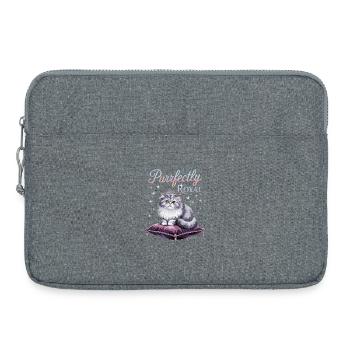 Purrfectly Royal Cat on Pillow with Crown - Laptop bag 15" - heather grey - Front