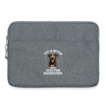Scottish Deerhound - Laptop bag 15" - heather grey - Front