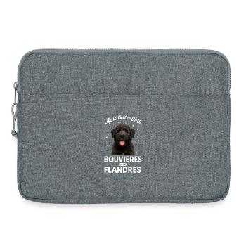 Bouvier des Flandres - Sacoche pour ordinateur portable 15 pouces - gris chiné - Devant