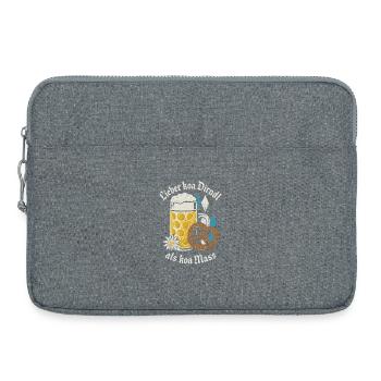 Lieber koa Dirndl als koa Mass - Bier und Gaudí - Sacoche pour ordinateur portable 15 pouces - gris chiné - Devant