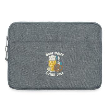 Save water drink beer - Biertrinker - Spruch - Laptop bag 15" - heather grey - Front