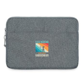 Cadeaux de tir à l’arc Archer Tir à l’arc - Sacoche pour ordinateur portable 15 pouces - gris chiné - Devant