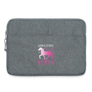 Chevaux Equitation Equitation Tenues Amoureux des chevaux - Sacoche pour ordinateur portable 15 pouces - gris chiné - Devant