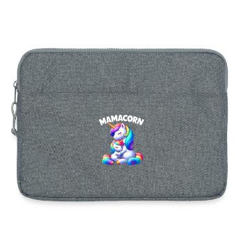 Mamacorn Maman Licorne Mère Bébé Licorne à grains - Sacoche pour ordinateur portable 15 pouces - gris chiné - Devant