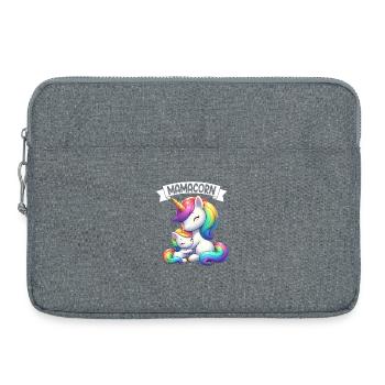 Mama Einhorn Mamacorn Mutter Tochter Dadacorn - Laptoptasche 15" - Grau meliert - Vorne