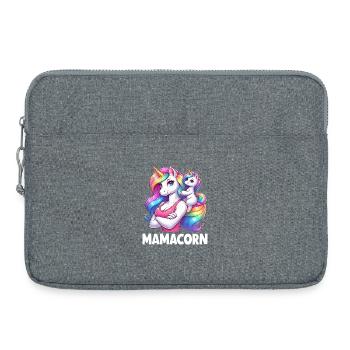 Mama Einhorn Mamacorn Mutter Tochter Dadacorn - Laptoptasche 15" - Grau meliert - Vorne